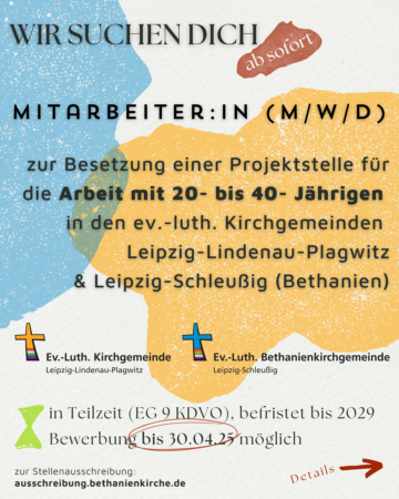 Ausschreibung: Projektstelle „Einladende Kirchgemeinden für 20- bis 40-Jährige“