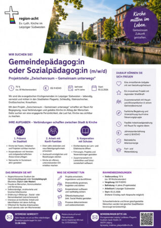 Gemeindepädagog:in / Sozialpädagog:in (m/w/d): Projektstelle "Zwischenraum - Gemeinsam unterwegs"